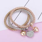 Solid Hearts Metal Bracelet