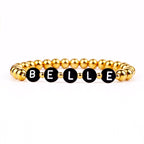 Custom Gold Beaded Name Bracelet