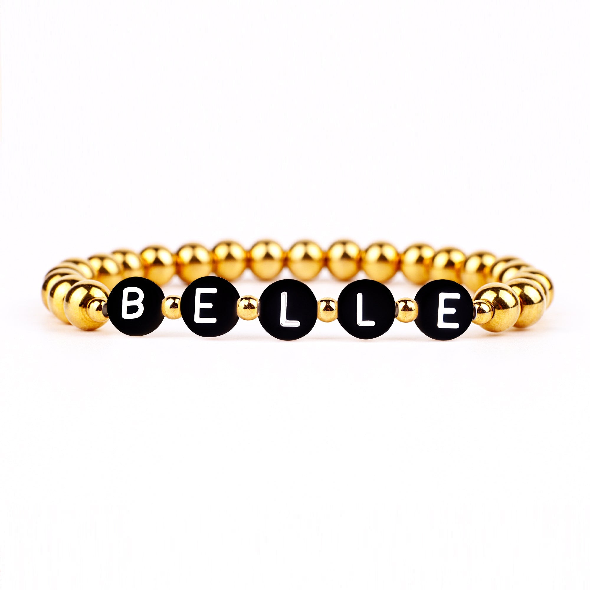 Custom Gold Beaded Name Bracelet