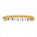 Custom Gold Beaded Name Bracelet