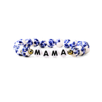 Blue Porcelain Floral Beaded Bracelet for Mom & Grandma