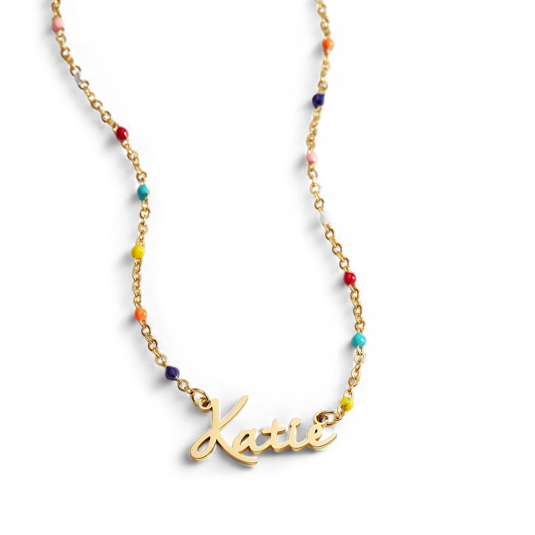 Colorful Beaded Fairy Name Necklace