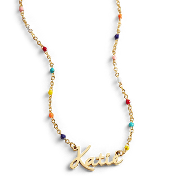 Colorful Beaded Fairy Name Necklace