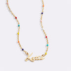 Colorful Beaded Fairy Name Necklace