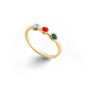 Dainty 3 Birthstone Ring