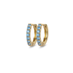 Gemstone Sleeper Huggie Hoop Earrings