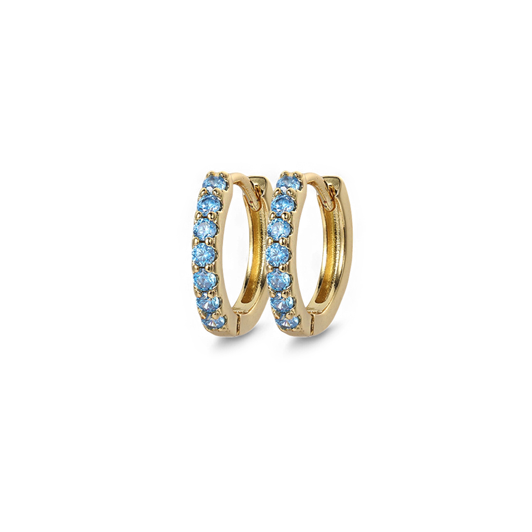 Gemstone Sleeper Huggie Hoop Earrings