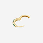Gemstone Sleeper Huggie Hoop Earrings
