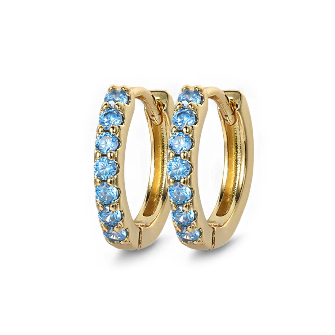 Gemstone Sleeper Huggie Hoop Earrings