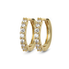 Gemstone Sleeper Huggie Hoop Earrings