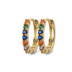Gemstone Sleeper Huggie Hoop Earrings