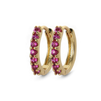 Gemstone Sleeper Huggie Hoop Earrings