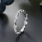 Sterling Silver Marquis and Dot Band