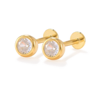 Bezel Stud Flatback Earrings