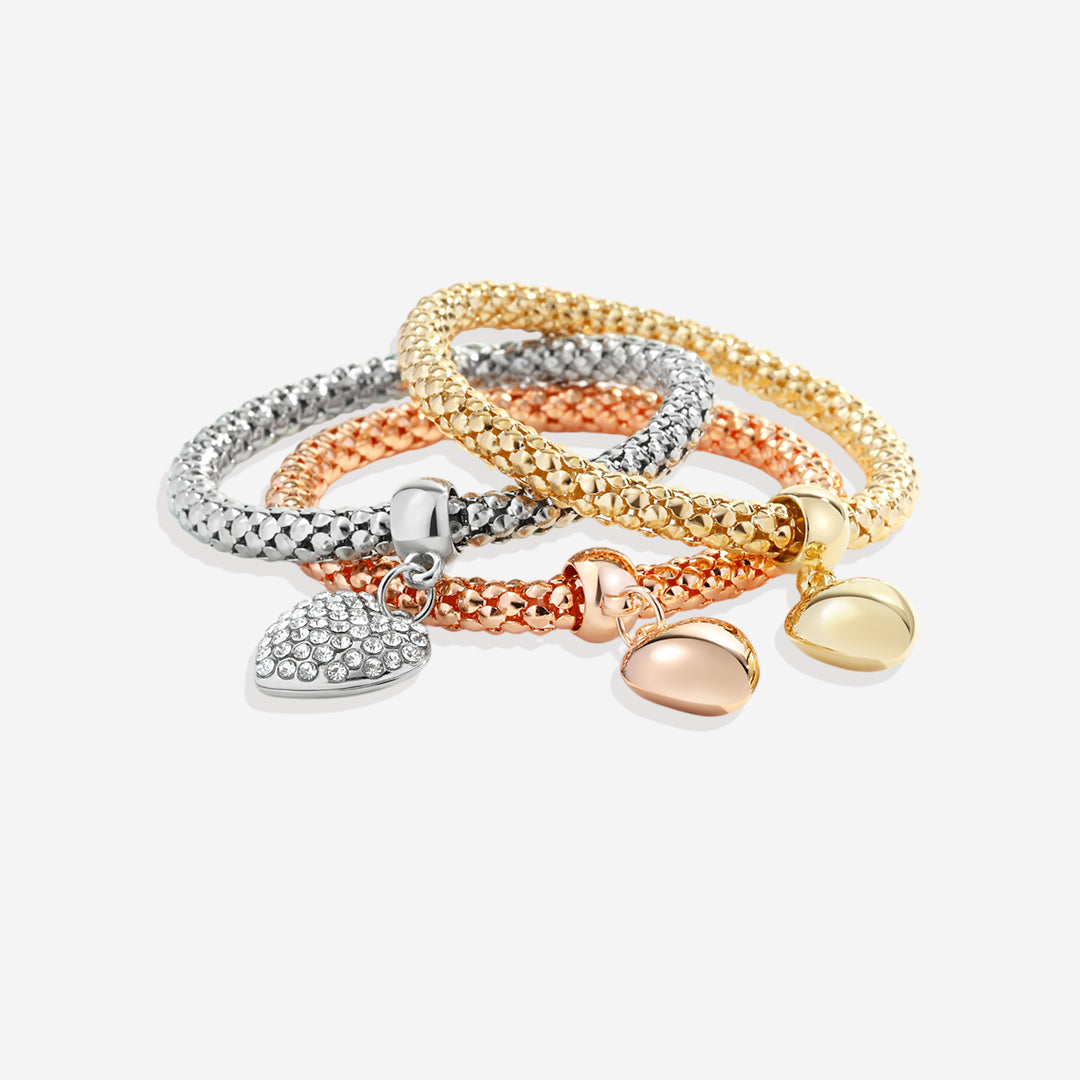 Solid Hearts Metal Bracelet