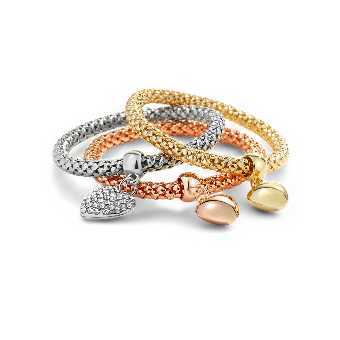Solid Hearts Metal Bracelet