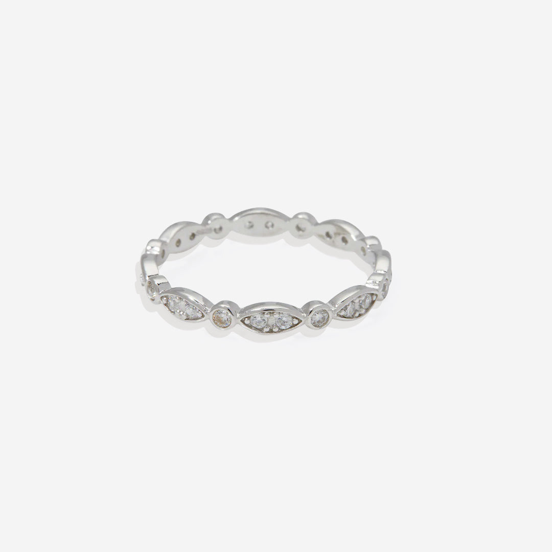 Sterling Silver Marquis and Dot Band