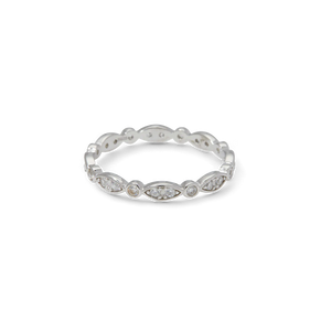 Sterling Silver Marquis and Dot Band