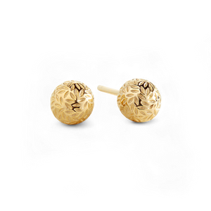 Textured Gold Ball Studs