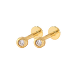 Bezel Stud Flatback Earrings