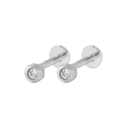 Bezel Stud Flatback Earrings