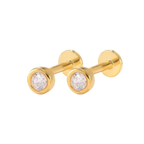 Bezel Stud Flatback Earrings