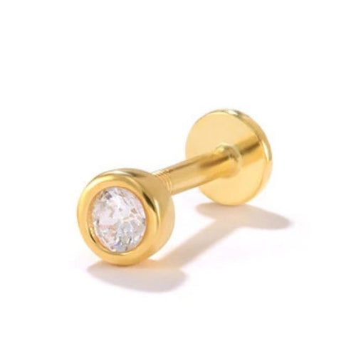 Bezel Stud Flatback Earrings