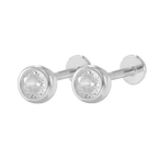 Bezel Stud Flatback Earrings
