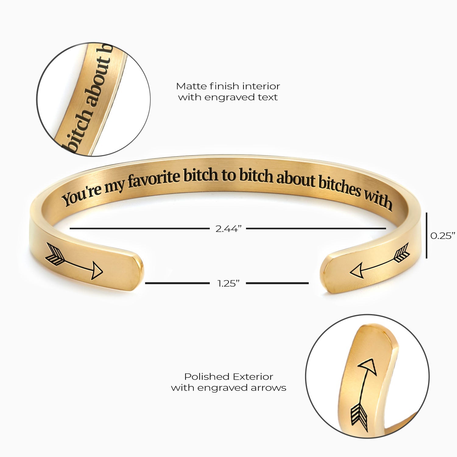 You're My Favorite Bitch To Bitch About Bitches With Personalizable Cuff Bracelet