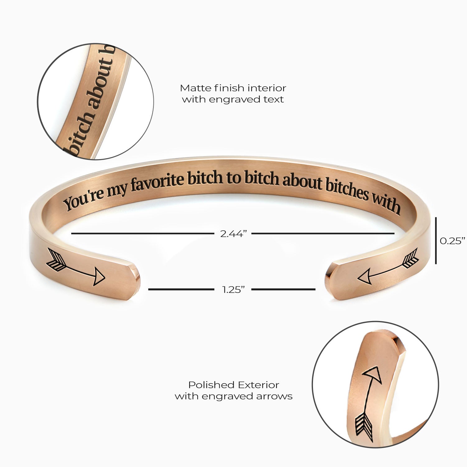 You're My Favorite Bitch To Bitch About Bitches With Personalizable Cuff Bracelet
