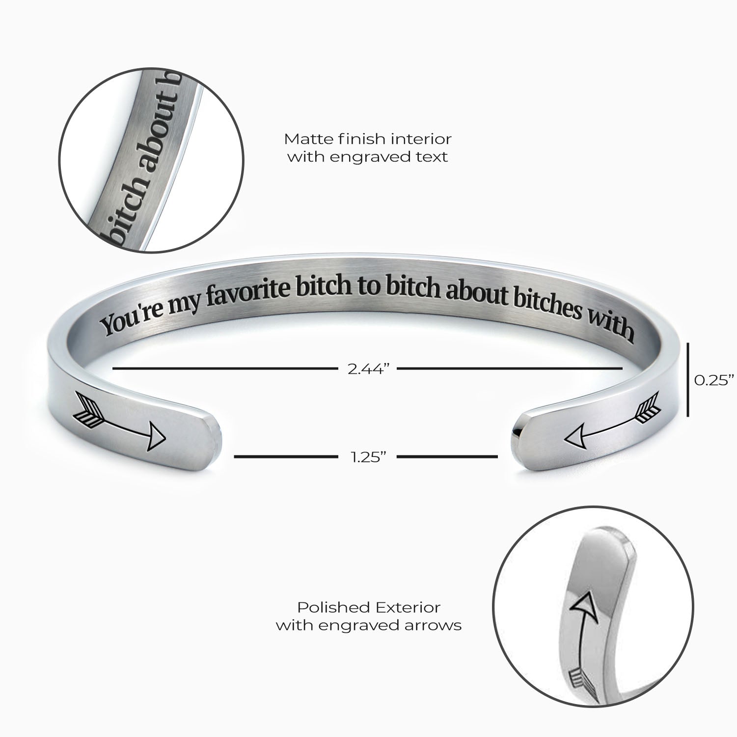 You're My Favorite Bitch To Bitch About Bitches With Personalizable Cuff Bracelet